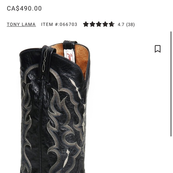 Men's Tony Lama Handmade Leather Vaquero Cowboy Boots - Picture 2 of 13